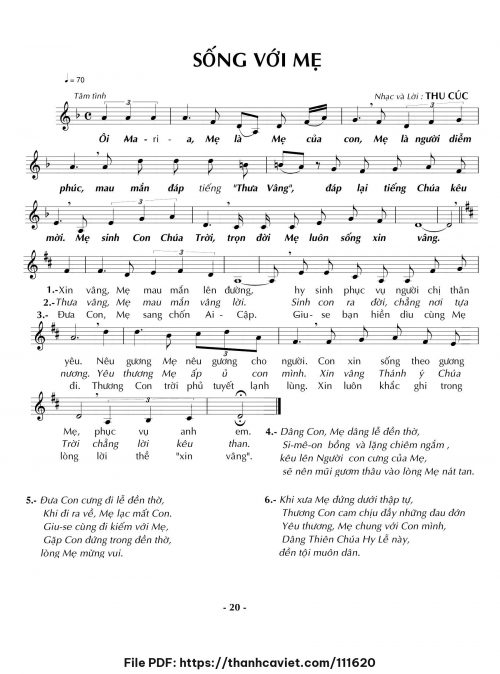 Sống với Mẹ - Sr. Thu Cúc - trang 1