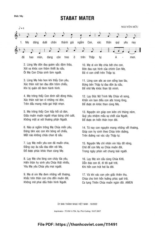 Stabat Mater - Lm. Nguyên Hữu - trang 1