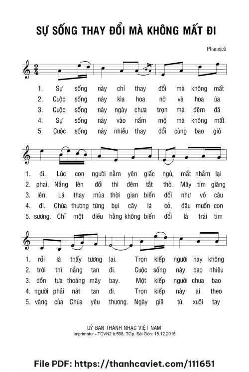 Sự sống thay đổi mà không mất đi - Phanxicô - trang 1