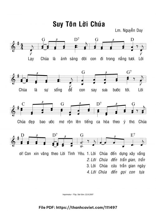 Suy tôn Lời Chúa - Lm. Nguyễn Duy - trang 1