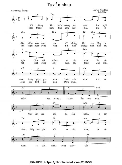 Ta cần nhau - Nguyễn Văn Hiển - trang 1