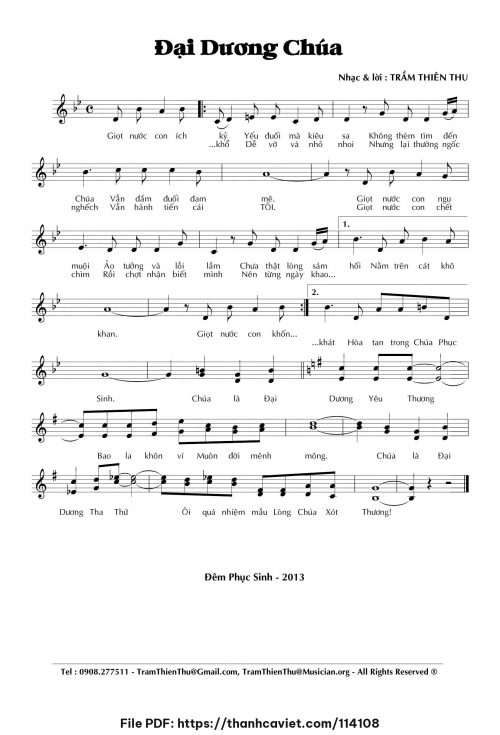 Đại dương Chúa - Trầm Thiên Thu - trang 1