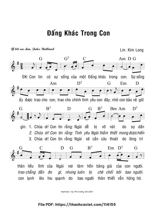 Đấng khác trong con - Lm. Kim Long - trang 1