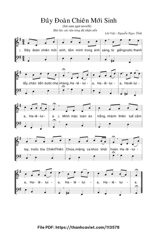 Đây Đoàn Chiên Mới Sinh - Nguyễn Ngọc Tỉnh - trang 1