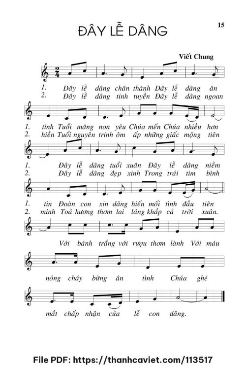 Đây lễ dâng - Viết Chung - trang 1