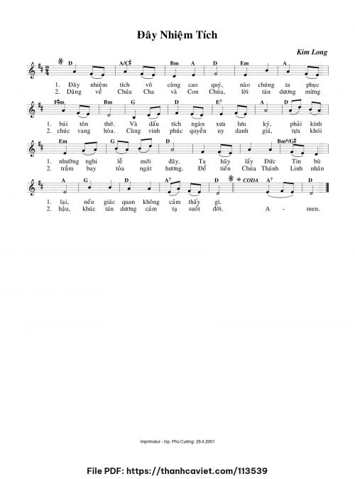 Đây nhiệm tích 1 - Lm. Kim Long - trang 1