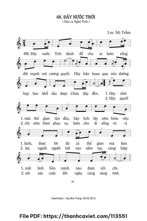 Đây nước trời - Lm. Mi Trầm - trang 1