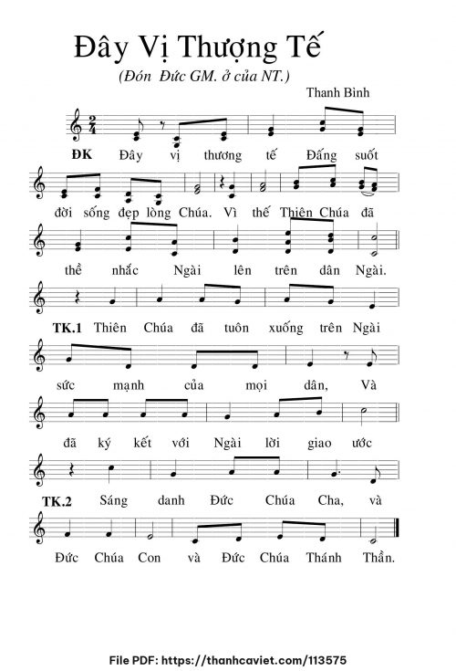 Đây vị Thượng tế - Lm. Thanh Bình - trang 1