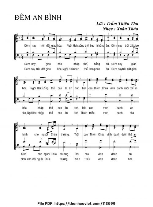 Đêm an bình - Trần Thiên Thu - Xuân Thảo - trang 1