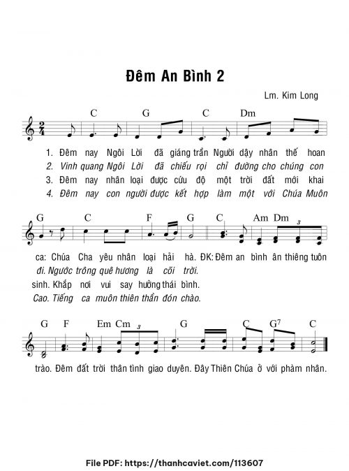 Đêm an bình 2 - Lm. Kim Long - trang 1