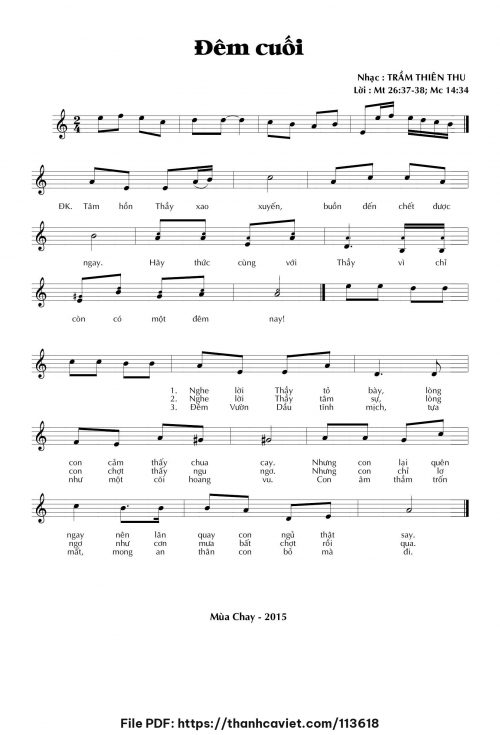 Đêm cuối - Trầm Thiên Thu - trang 1