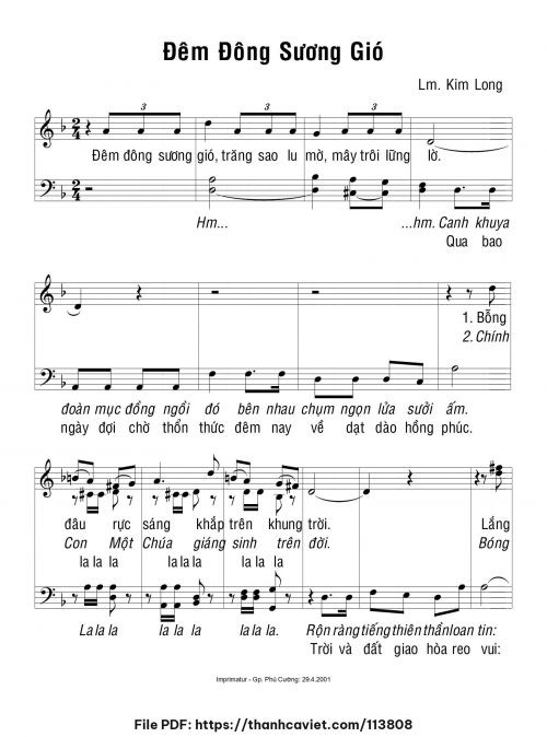 Đêm đông sương gió - Lm. Kim Long - trang 1