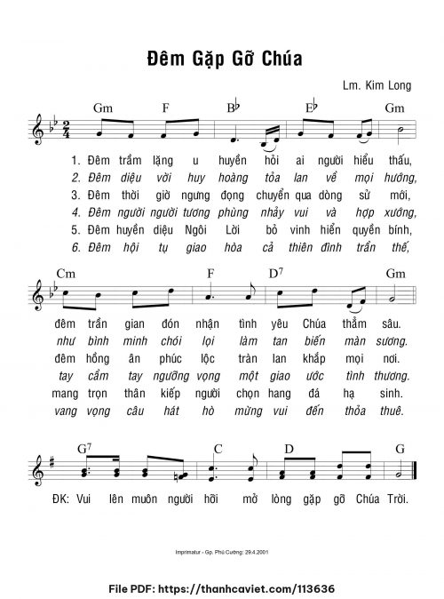 Đêm gặp gỡ Chúa - Lm. Kim Long - trang 1