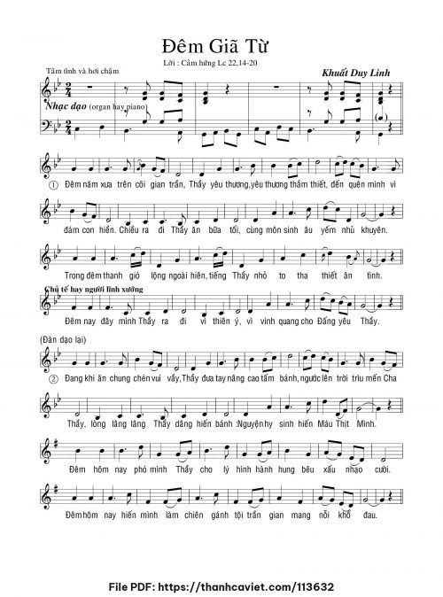 Đêm giã từ - Lm. Khuất Duy Linh - trang 1