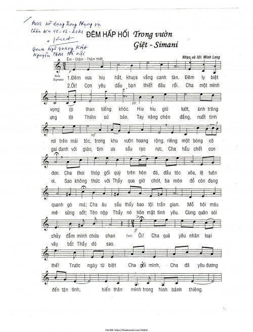 Đêm hấp hối trong vườn Giệt – Simani - Minh Long - trang 1