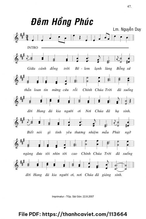 Đêm hồng phúc - Lm. Nguyễn Duy - trang 1