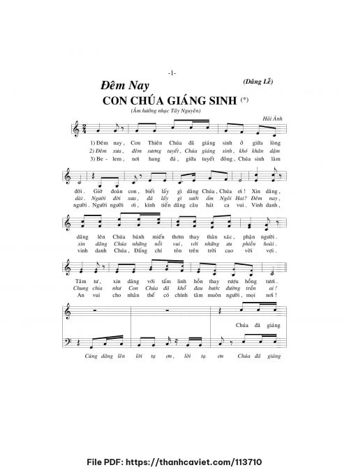 Đêm nay Con Chúa giáng sinh - Hải Ánh - trang 1