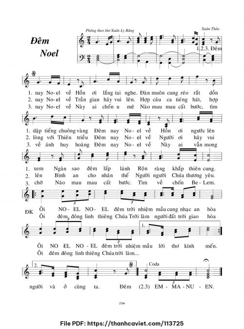 Đêm Noel - Lm. Xuân Thảo - ĐÔ. Xuân Ly Băng - trang 1