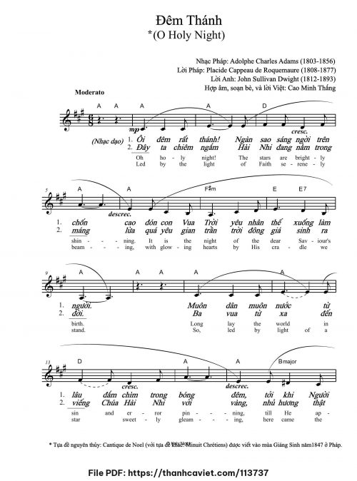 Đêm Thánh - Cao Minh Thắng (Nhạc Ngoại, lời Việt) - trang 1