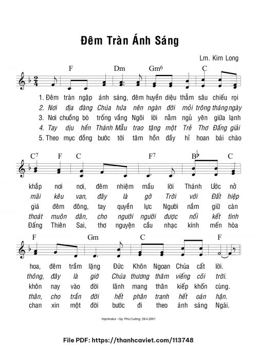 Đêm tràn ánh sáng - Lm. Kim Long - trang 1