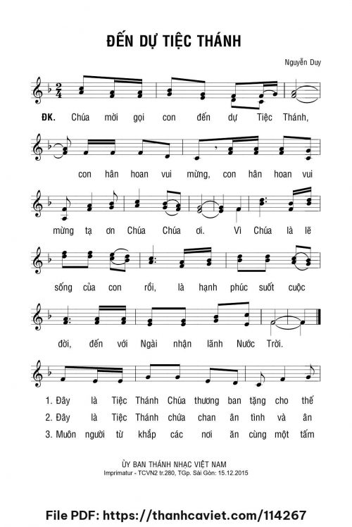 Đến dự tiệc thánh - Lm. Nguyễn Duy - trang 1
