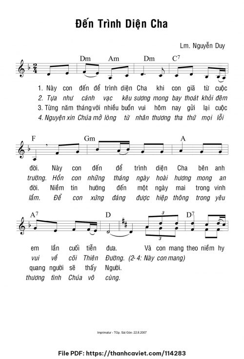 Đến trình diện Cha - Lm. Nguyễn Duy - trang 1