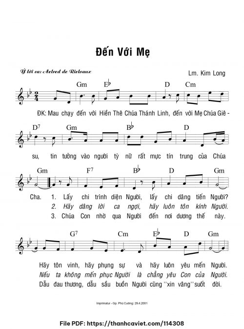 Đến với Mẹ - Lm. Kim Long - trang 1