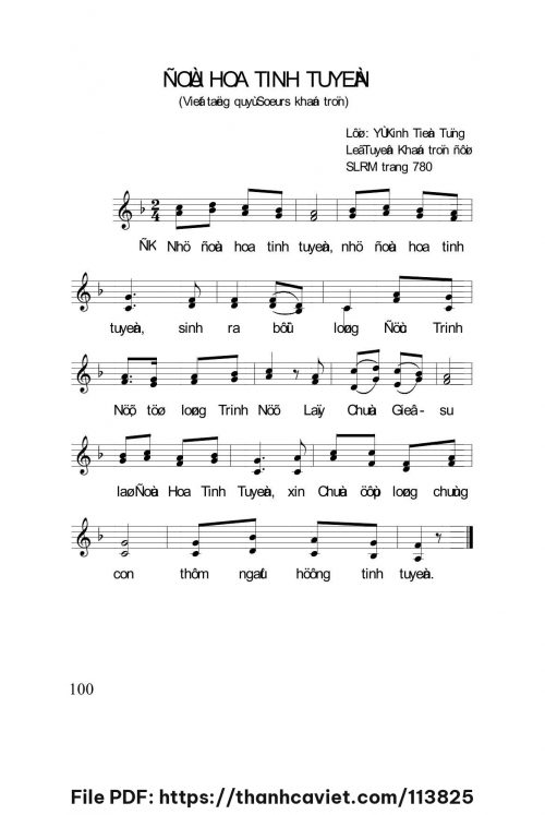Đóa hoa tinh tuyền - Lm. Nguyễn Duy - trang 1