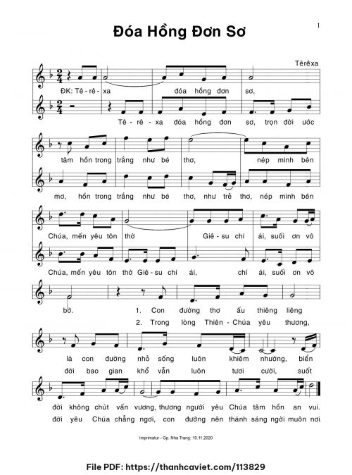 Đóa Hồng đơn sơ - Sr. Têrêsa - trang 1