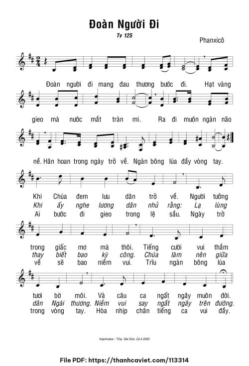 Đoàn người đi - Phanxicô - trang 1