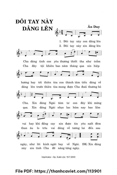 Đôi tay này dâng lên - Ân Duy - trang 1