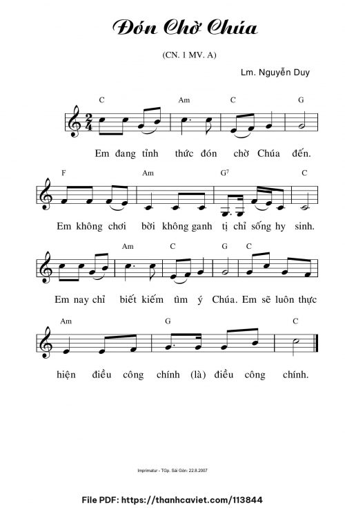 Đón chờ Chúa - Lm. Nguyễn Duy - trang 1