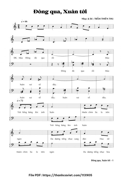 Đông qua xuân tới - Trầm Thiên Thu - trang 1