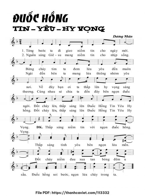 Đuốc hồng Tin – Yêu – Hy Vọng - Dương Nhân - trang 1