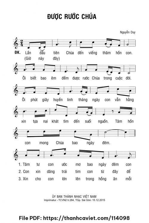 Được rước Chúa - Lm. Nguyễn Duy - trang 1