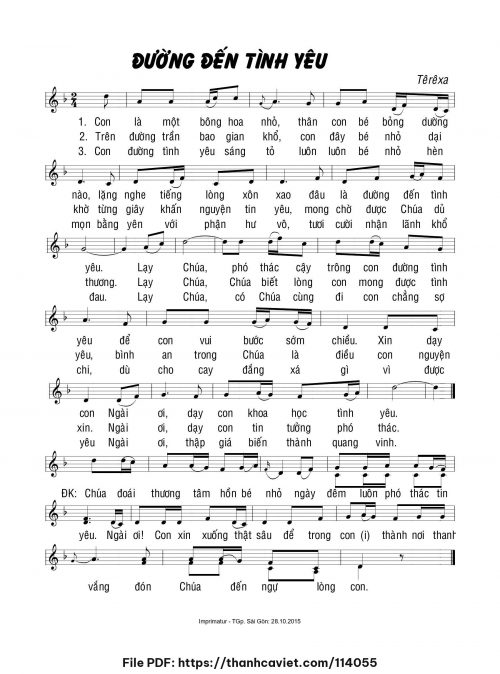 Đường đến tình yêu - Sr. Têrêsa - trang 1