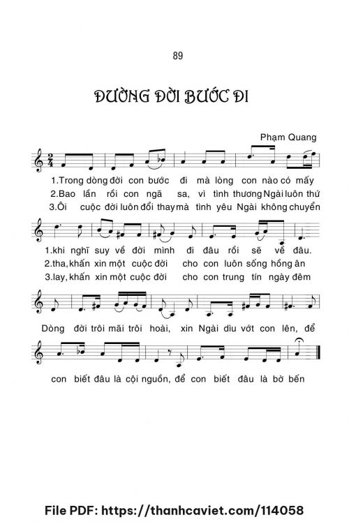 Đường đời con bước đi - Lm. Phạm Quang, OP - trang 1