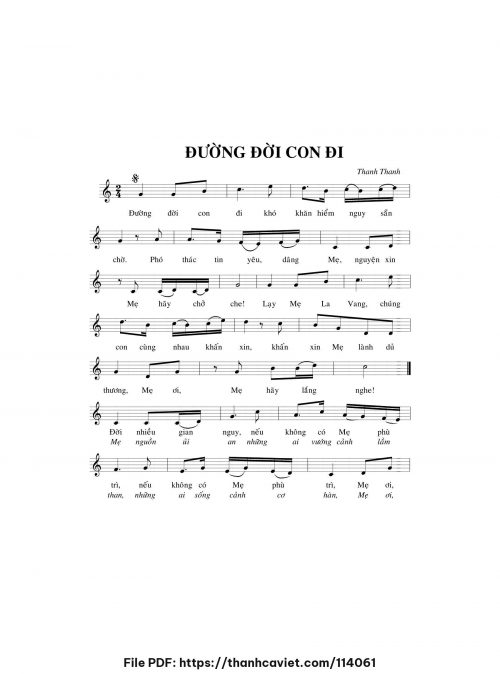 Đường đời con đi - Thanh Thanh - trang 1