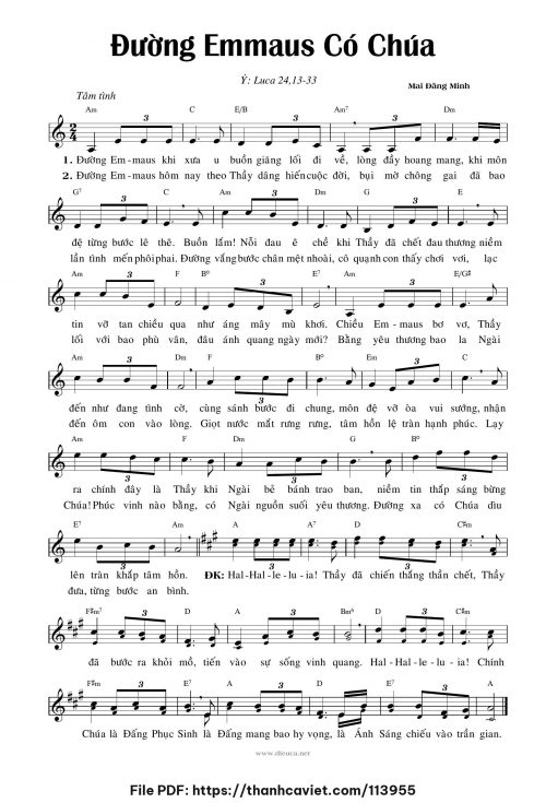 Đường Emmaus có Chúa - Nhạc sỹ khác - trang 1