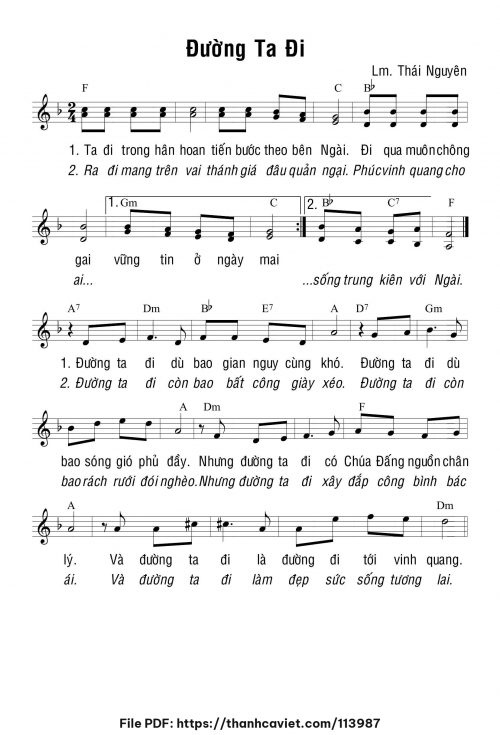 Đường ta đi - Lm. Thái Nguyên - trang 1