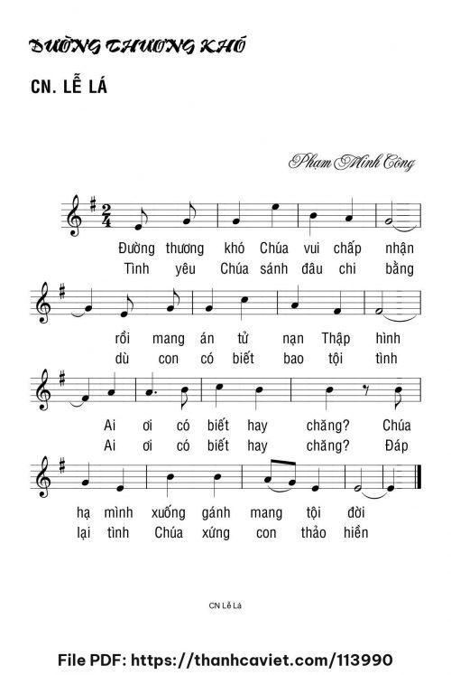 Đường thương khó - Lm. Phạm Minh Công - trang 1