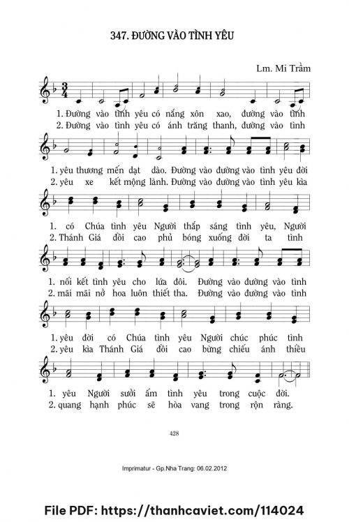 Đường vào tình yêu - Lm. Mi Trầm - trang 1