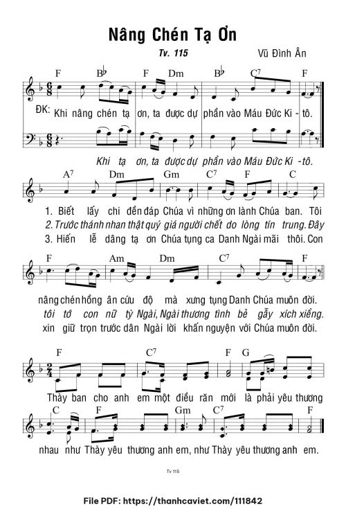 Nâng chén tạ ơn - Vũ Đình Ân - trang 1