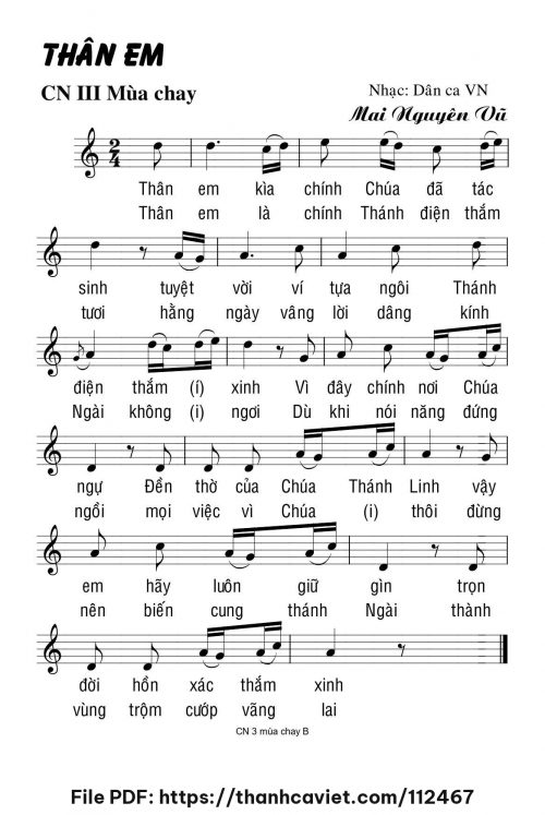 Thân em - Mai Nguyên Vũ - trang 1