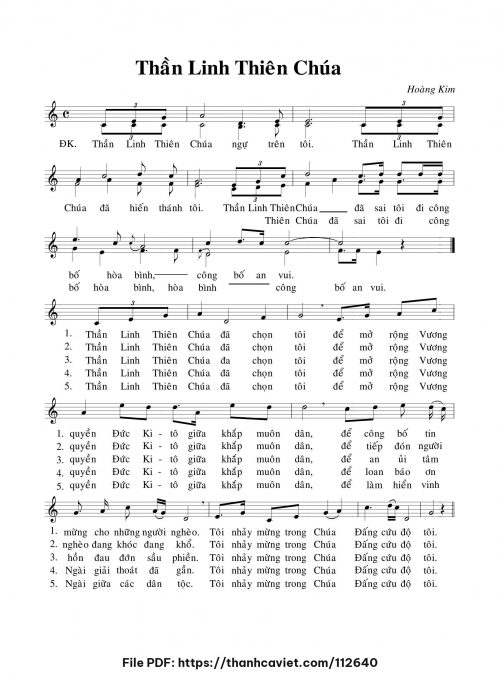 Thần Linh Thiên Chúa - Lm. Hoàng Kim - trang 1