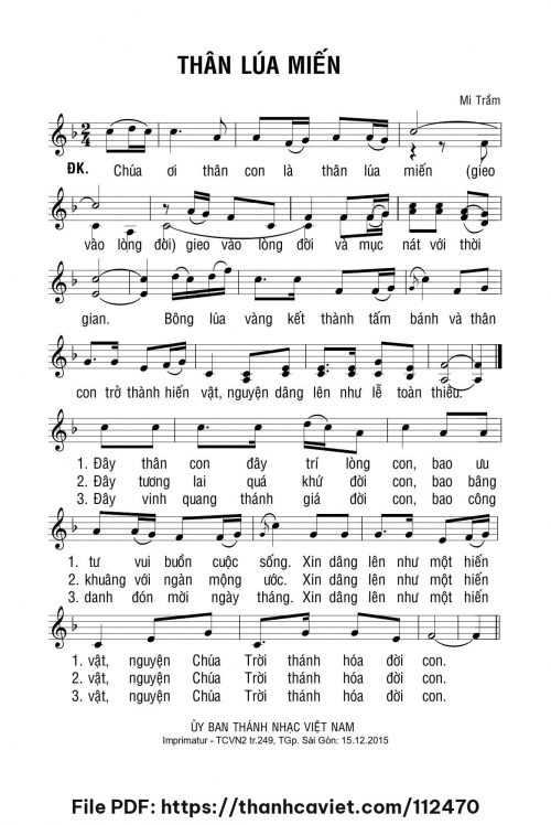 Thân lúa miến - Lm. Mi Trầm - trang 1