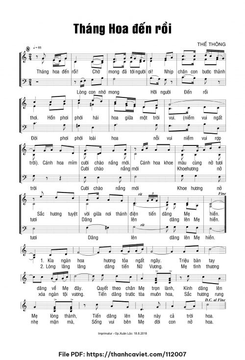 Tháng hoa đến rồi - Thế Thông - trang 1