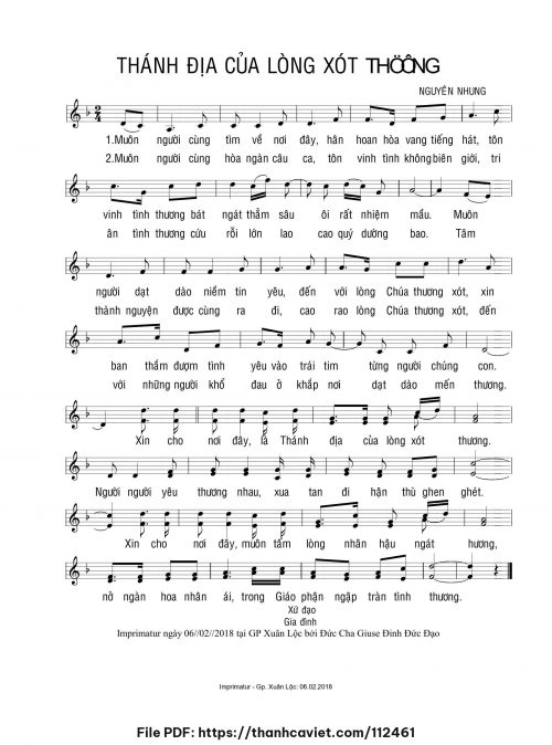 Thánh địa của lòng xót thương - Nguyên Nhung - trang 1