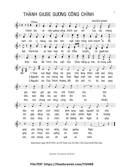 Thánh Giuse gương công chính - Nguyên Nhung - trang 1