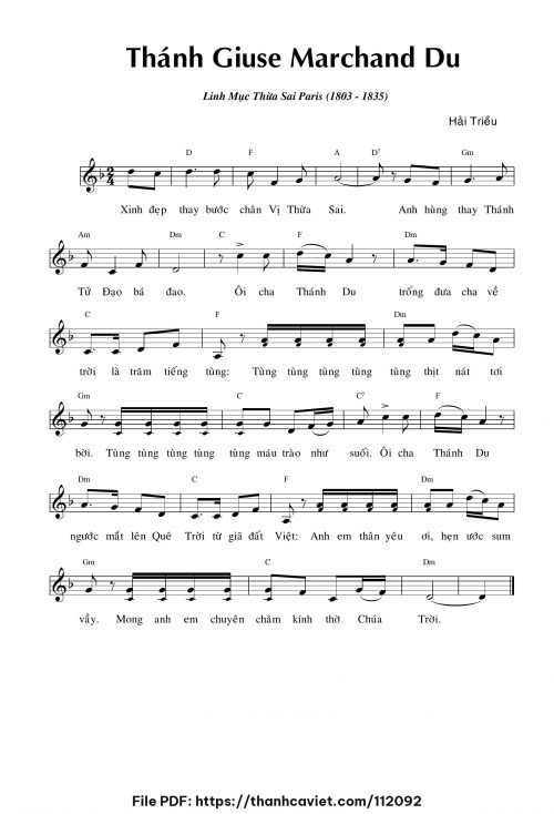 Thánh Giuse Marchand Du - Hải Triều - trang 1